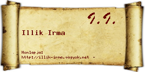 Illik Irma névjegykártya